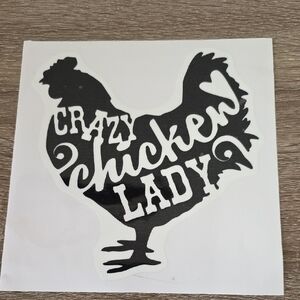 NWT Crazy Chicken Lady Car Decal/Sticker